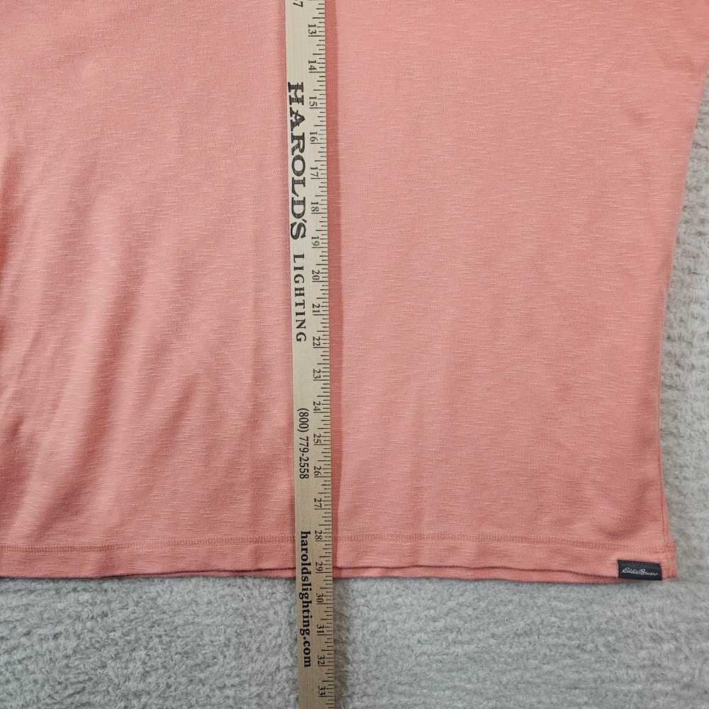 Eddie Bauer Mens XL Active Polo Shirt Coral Pink Short Sleeve Modal Blend Slub - Picture 4 of 8